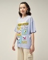 Shop Women's Baby Lavender Woke Up Cute Graphic Printed Oversized T-shirt-Full