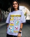Shop Women's Baby Lavender Woke Up Cute Graphic Printed Oversized T-shirt-Front