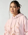 Shop Women's Barely pink Graphic Printed Oversized Hoodies