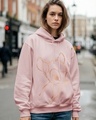 Shop Women's Barely pink Graphic Printed Oversized Hoodies-Front