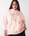 Shop Women's Barely pink Graphic Printed Oversized Plus Size Hoodies-Front