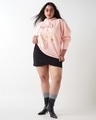 Shop Women's Barely pink Graphic Printed Oversized Plus Size Hoodies