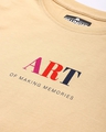 Shop Women's Beige Art Typography Oversized T-shirt
