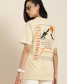Shop Women's Beige Back Graphic Printed Oversized T-shirt-Front