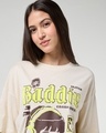 Shop Women's Beige Baddie Graphic Printed Oversized T-shirt