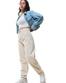 Shop Women's Beige Baggy Tapered Fit Jeans-Full