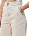 Shop Women's Beige Baggy Tapered Fit Jeans