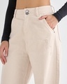 Shop Women's Beige Baggy Tapered Fit Jeans