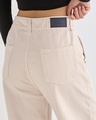 Shop Women's Beige Baggy Tapered Fit Jeans