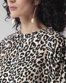 Shop Women's Beige & Black Animal Print Top