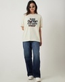 Shop Women's Beige Black Coffee Typography Oversized T-shirt