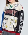 Shop Women's Beige & Red  Graphic Printed Oversized Hoodies