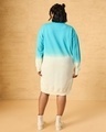 Shop Women's Beige & Blue Ombre Oversized Plus Size Sweatshirt Dress-Design