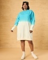 Shop Women's Beige & Blue Ombre Oversized Plus Size Sweatshirt Dress-Full