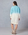 Shop Women's Beige & Blue Ombre Oversized Sweatshirt Dress-Design