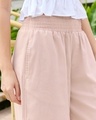 Shop Women's Beige Flared Cotton Linen Pants