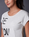 Shop Women's Beige Cotton Printed Embellished T-shirt-Full