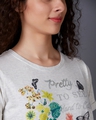 Shop Women's Beige Cotton Scalloped Lace T-shirt-Full