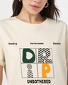 Shop Women's Beige Drip Typography Boyfriend T-shirt