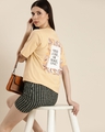 Shop Women's Beige Find A Way or Make One Typography Oversized T-shirt-Design
