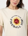 Shop Women's Beige Fireball Him Graphic Printed Boyfriend T-shirt