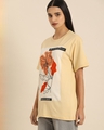 Shop Women's Beige Floral Print T-shirt-Design