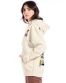 Shop Women's Beige Fluent Quotes Graphic Printed Oversized Hoodies-Full