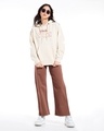 Shop Women's Beige Follow The Stars Graphic Print Oversized Hoodies