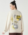 Shop Women's Beige Friends Forever Graphic Printed Oversized Sweatshirt