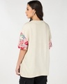Shop Women's Beige Graphic Printed Oversized T-shirt-Full