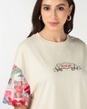 Shop Women's Beige Graphic Printed Oversized T-shirt