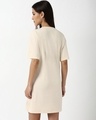 Shop Women's Beige Stitch Graphic Printed T-Shirt Dress-Design