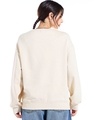 Shop Women's Beige Happy Graphic Printed Oversized Sweatshirt-Full