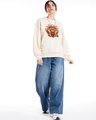 Shop Women's Beige Hellfire Club Graphic Printed Oversized Sweatshirt