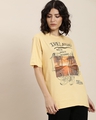 Shop Women's Beige Ireland Graphic Printed Oversized T-shirt-Front