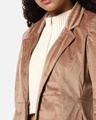 Shop Women's Beige Velvet Jacket