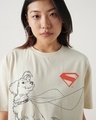 Shop Women's Beige Krypto Graphic Printed Oversized T-shirt