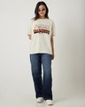 Shop Women's Beige Madness Typography Oversized T-shirt
