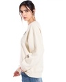 Shop Women's Beige Mirchi Graphic Printed Oversized Sweatshirt-Full