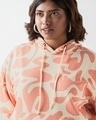 Shop Women's Beige & Orange All Over Printed Oversized Plus Size Hoodies