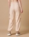 Shop Women's Beige Oversize Cargo Joggers-Full