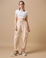 Shop Women's Beige Oversize Cargo Joggers