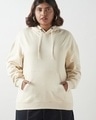 Shop Women's Beige Oversized Plus Size Hoodies-Front