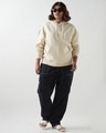 Shop Women's Beige Oversized Plus Size Hoodies-Full