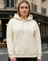 Shop Women's Beige Oversized Plus Size Hoodies-Front