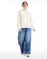 Shop Women's Beige Oversized Sweatshirt