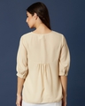 Shop Women's Beige Polyester Embroidered Yoke Top-Design