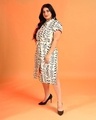 Shop Women's Beige Printed Plus Size Dress-Design