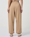 Shop Women's Beige Typography Super Loose Fit Joggers-Full