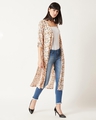 Shop Women's Beige Relaxed Fit Such A Mess Roll Up Sleeve Jacket-Design